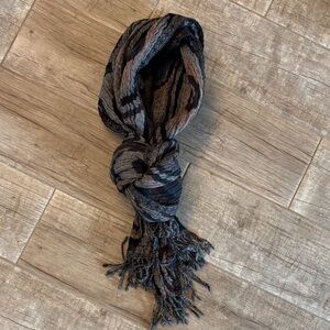100% pure wool, made in India, multicolored scarf  with Fringe